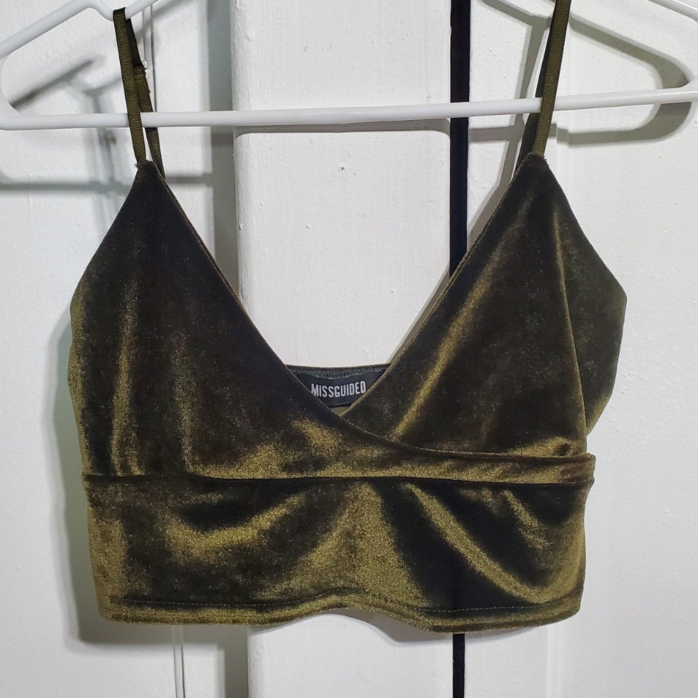 Missguided velvet crop top